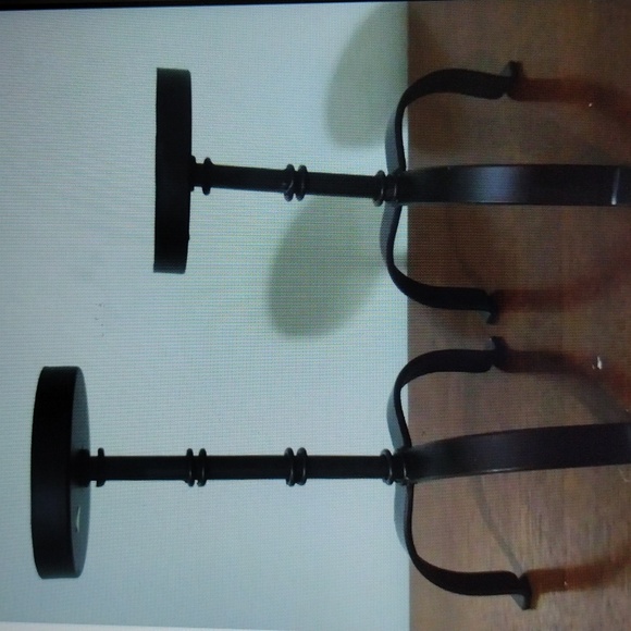 Set Of 2 Graduated Sizes  Metal Pillar Candle Holders - Picture 1 of 6